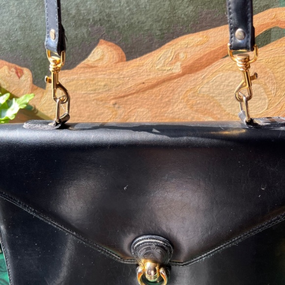 Black Leather Briefcase with Horse Head Closure - Picture 9 of 9